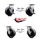 Service Caster 6 Inch Glass Filled Nylon Caster Set with Roller Bearings 4 Swivel Lock 2 Brake SCC-30CS620-GFNR-TLB-BSL-2-BSL-2 - alternate 3
